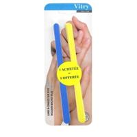 Vitry Nail Care Wooden Backed Files 17cm Vijl Ref.69 Blue and Yellow 6Stuks