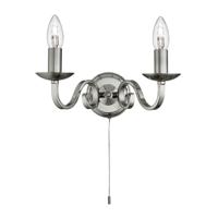 Searchlight Klassieke wandlamp Richmond 2-lichts mat zilver 1502-2SS - thumbnail