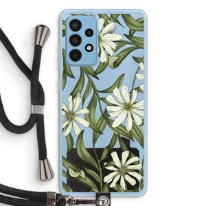 Wit bloemenpatroon: Samsung Galaxy A52 Transparant Hoesje met koord