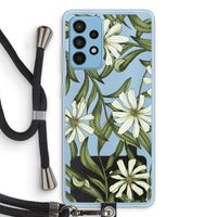 Wit bloemenpatroon: Samsung Galaxy A52 Transparant Hoesje met koord