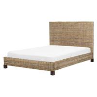 Beliani-SALBRIS-Tweepersoonsbed-Lichtbruin-140 x 200 cm- Rotan Beliani-SALBRIS-Tweepersoonsbed-Lichtbruin-140 x 200 cm- Rotan
