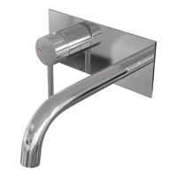 BRAUER Stripe Inbouw Wastafelmengkraan - gebogen uitloop en afdekplaat - model A2 - chroom 5-CE-333 BRAUER Stripe Inbouw Wastafelmengkraan - gebogen uitloop en afdekplaat - model A2 - chroom 5-CE-333