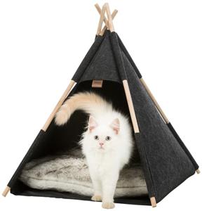 Kattenmand tipi vilt antraciet