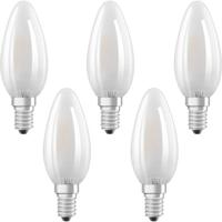 OSRAM HOMELIGHTING 4058075090682 LED-lamp Energielabel E (A - G) E14 Kaars 4.2 W = 40 W Warmwit (Ø x l) 35 mm x 100 mm Filament / Retro-LED 5 stuk(s)