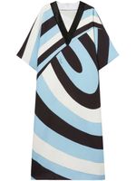 PUCCI robe rayée à imprimé Iride - Bleu