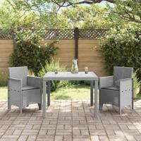 Tuin Eetset 3 pcs Lichtgrijs Compact Kunststof