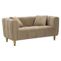 Mauro Ferretti Alma Sofa 2 plaatsen in metaal en fluwelen tortora