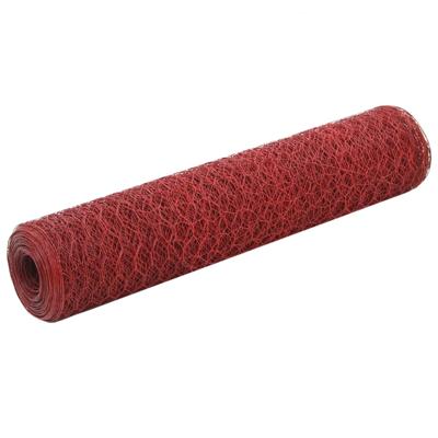 VidaXL Kippengaas 25x0,75 m staal met pvc coating rood