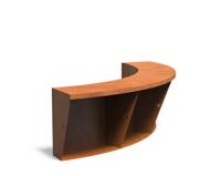 Keerwand cortenstaal binnenbocht 150x150x60cm. brede bovenrand Keerwand cortenstaal binnenbocht 150x150x60cm. brede bovenrand