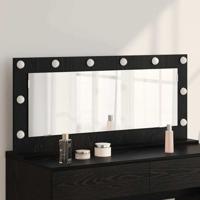 VidaXL Schmink spiegel rechthoekig zwart eiken 100 x 45 x 18 cm