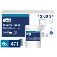 Poetspapier Tork M2 centerfeed 1-laags 165m wit 130034