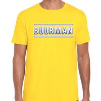 Buurman verkleed t-shirt geel voor heren - thumbnail