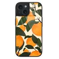 iPhone 15 glazen hardcase - Orange garden