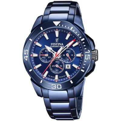 Festina F20643/1 Horloge Chrono Bike staal blauw 47 mm Festina F20643/1 Horloge Chrono Bike staal blauw 47 mm