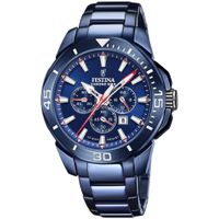 Festina F20643/1 Horloge Chrono Bike staal blauw 47 mm - thumbnail
