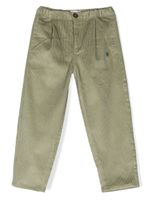 Bobo Choses pantalon en velours côtelé à logo brodé - Vert - thumbnail