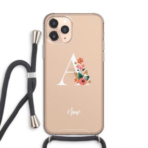 Pink Bouquet: iPhone 11 Pro Transparant Hoesje met koord