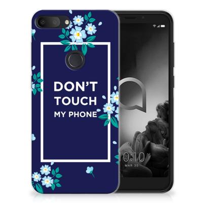 Alcatel 1S (2019) Silicone-hoesje Flowers Blue DTMP Alcatel 1S (2019) Silicone-hoesje Flowers Blue DTMP