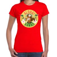 Hawaii feest t-shirt / shirt Aloha Hawaii rood voor dames Hawaii feest t-shirt / shirt Aloha Hawaii rood voor dames
