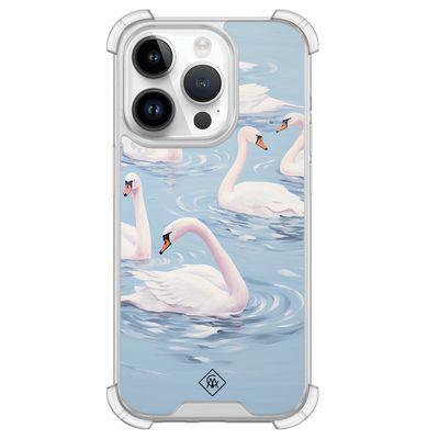 iPhone 14 Pro shockproof hoesje - Zwanen