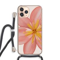 Pink Ellila Flower: iPhone 11 Pro Transparant Hoesje met koord