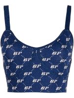 Baum Und Pferdgarten débardeur crop en maille intarsia - Bleu