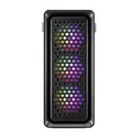 FSP Fortron CUT593A Midi-tower Gaming-behuizing Zwart 4 voorgeïnstalleerde LED-ventilators, Zijvenster, Stoffilter - thumbnail