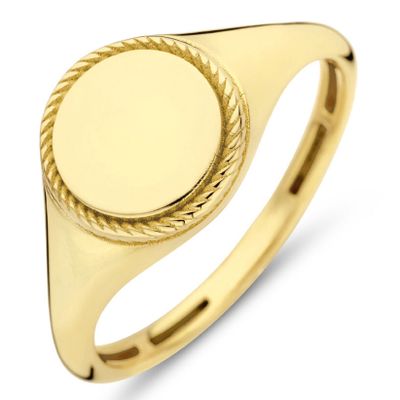 Ring Graveerplaat rond geelgoud 9,5 mm