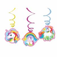 Rotorspiralen Eenhoorn - 6x stuks - L50 cm - unicorn - slingers