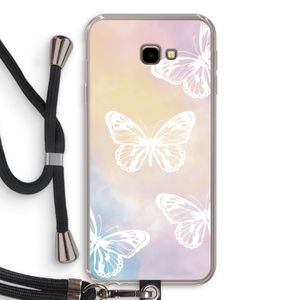 White butterfly: Samsung Galaxy J4 Plus Transparant Hoesje met koord