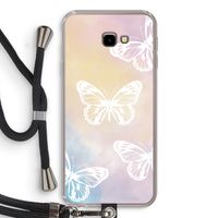 White butterfly: Samsung Galaxy J4 Plus Transparant Hoesje met koord