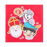 Servetten - 20x stuks - Sinterklaas - diner/lunch - rood - 33 x 33 cm - thumbnail