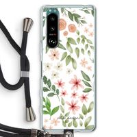Botanical sweet flower heaven: Sony Xperia 5 III Transparant Hoesje met koord
