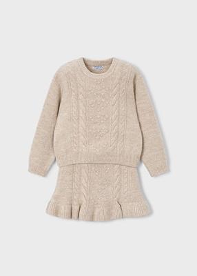 Mayoral winter rok-set meisjes - zand - tricot