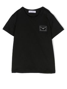Dolce & Gabbana Kids t-shirt en coton à plaque logo - Noir