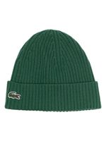 Lacoste bonnet en laine à patch logo - Vert - thumbnail