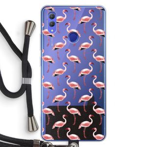Flamingoprint groen: Honor Note 10 Transparant Hoesje met koord