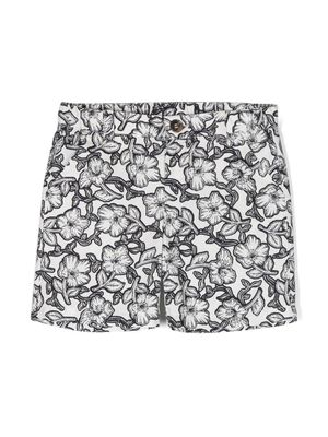 Bonpoint short Clovis à fleurs - Blanc