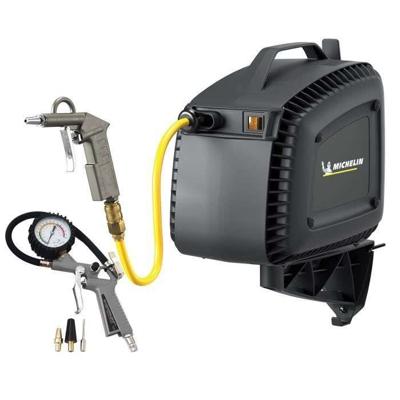 Wandgemonteerde luchtcompressor - MICHELIN - MBLGO KG - Zonder tank - 1,5 PK - 8 Bar - Met geïntegreerde haspel