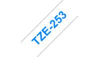 Labeltape Brother P-touch TZE-253 24mm blauw op wit - thumbnail