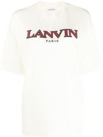 Lanvin t-shirt en jersey mélangé à logo brodé - Tons neutres