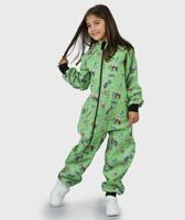 Waterproof Softshell Overall Comfy Tropical Animals Green Jumpsuit