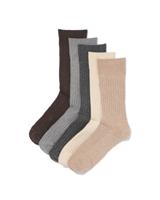 HEMA Herensokken rib - 5 paar bruin (bruin)