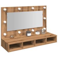 Spiegelkast met LED Artisan Eiken 90x31,5x62 cm