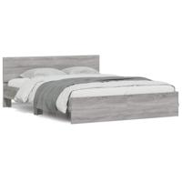Bedframe met hoofdeinde en LED grijs sonoma eiken 150x200 cm