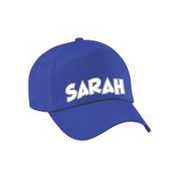 Bellatio Decorations Cadeau pet/cap voor dames - Sarah - blauw - vijftig/50 jaar - verjaardag   -