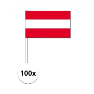 100x Oostenrijk decoratie papieren zwaaivlaggetjes   -