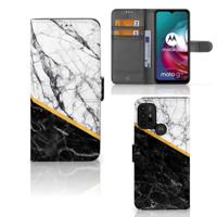 Motorola Moto G10 | G20 | G30 | Bookcase | Marmer Wit Zwart - Origineel Cadeau Man