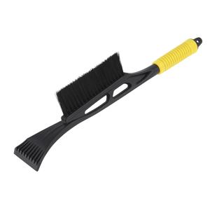 IJskrabber met borstel - extra lang - zwart/geel - 53 cm - kunststof - raamkrabber