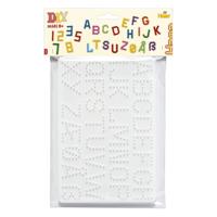 Hama strijkkralenbordjes - letters en cijfers